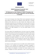 Statement by the Italian EU Presidency on the ongoing violations of OSCE principles and commitments by the Russian Federation and the situation in Ukraine