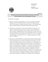 Opening statement by Ulrich Brandenburg, the Federal Republic of Germany