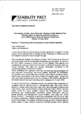 Intervention of Amb. Janez Premoze, Chairman of the Stability Pact for South Eastern Europe