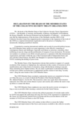 Declaration of Heads of  States members of the Collective Security Treaty Organization