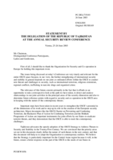 Statement by the Tajikistan Delegation to the OSCE, closing session