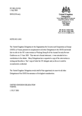 Statement by the United Kingdom Delegation, working group B