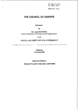 Statement by Mr. Jack Hanning, Council of Europe, working group A