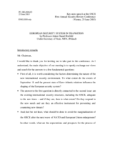 Keynote speech by Adam Daniel Rotfeld, Under-Secretary of State, Ministry of Foreign Affairs of Poland