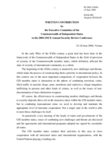 Written contribution by the Executive Committee of the Commonwealth of Independent States