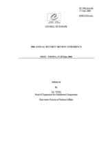 Speech by Jiri Vogel, Head of Department for Multilateral Co-operation, Directorate General of Political Affairs, Council of Europe
