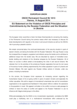 Statement by the Italian EU Presidency on the ongoing violations of OSCE principles and commitments by the Russian Federation and the situation in Ukraine