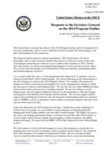 Statement by the Delegation of the United States in response to the presentation of the 2014 Programme Outline by the Secretary General, Ambassador Lamberto Zannier