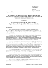 Statement by the Delegation of Belarus in response to the address by the Deputy Minister for Foreign Affairs of the Russian Federation, H.E. Aleksey Y. Meshkov