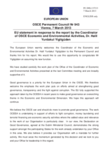 Statement by the Irish Presidency of the Council of the EU in response to the report by the Co-ordinator of OSCE Economic and Environmental Activities, Dr. Halil Yurdakul Yigitgüden