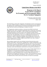 Statement by the Delegation of the United States in response to the report by the Co-ordinator of OSCE Economic and Environmental Activities, Dr. Halil Yurdakul Yigitgüden