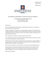  Statement by the Delegation of Norway on the ongoing violations of OSCE principles and commitments by the Russian Federation and the situation in Ukraine