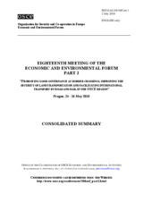 Consolidated Summary of the 18th OSCE Economic and Environmental Forum: Part 2