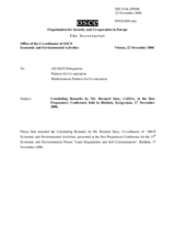 Concluding Remarks by the Co-ordinator of OSCE Economic and Environmental Activities, Mr Bernard Snoy Concluding Remarks by the Co-ordinator of OSCE Economic and Environmental Activities, Mr Bernard Snoy