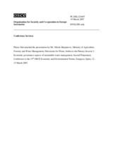 Presentation by Nikola Marjanovic, Ministry of Agriculture, Forestry and Water Management, Directorate for Water, Serbia Presentation by Nikola Marjanovic, Ministry of Agriculture, Forestry and Water Management, Directorate for Water, Serbia
