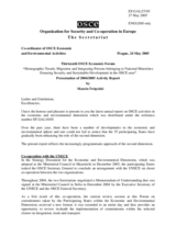 Presentation of 2004/2005 Activity Report by Marcin Marcin Święcicki, Co-ordinator of OSCE Economic and Environmental Activities