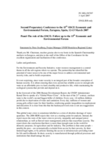 Statement by Peter Svedberg, Project Manager UNDP Bratislava Regional Center Statement by Peter Svedberg, Project Manager UNDP Bratislava Regional Center