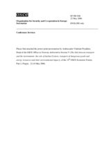 Presentation by Ambassador Vladimir Pryakhin, Head of the OSCE Office in Yerevan