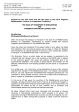 Keynote address by Mr. Antonio Chica, Ministry of Transport, Spain