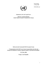 Statement by Mr. Jose Capel Ferrer, Director, Transport Division, United Nations Economic Commission for Europe