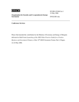 Contribution by the Ministry of Economy and Energy of Bulgaria