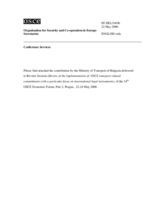 Contribution by the Ministry of Transport of Bulgaria