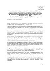 Address by Revaz Babunashvili, Charge d'Affaires a.i., Counselor, Embassy of Georgia to the Slovak Republic and the Republic of Slovenia Address by Revaz Babunashvili, Charge d'Affaires a.i., Counselor, Embassy of Georgia to the Slovak Republic and the Republic of Slovenia