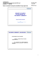 Presentation by Slavtcho Neykov, Director of the Energy Community Secretariat Presentation by Slavtcho Neykov, Director of the Energy Community Secretariat