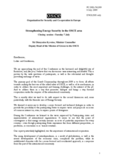 Concluding remarks by Mr. Dionyssios Kyvetos, Minister Counselor, Deputy Permanent Representative, Permanent Mission of Greece to the OSCE Concluding remarks by Mr. Dionyssios Kyvetos, Minister Counselor, Deputy Permanent Representative, Permanent Mission of Greece to the OSCE