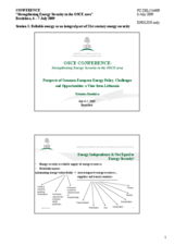 Presentation by Ambassador Vytautas Nauduzas, Ambassador at large, Economic Security Policy Department, Lithuanian Ministry of Foreign Affairs Presentation by Ambassador Vytautas Nauduzas, Ambassador at large, Economic Security Policy Department, Lithuanian Ministry of Foreign Affairs