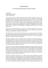 Concluding statement by Bujar Nishani, Minister of Interior of Albania Concluding statement by Bujar Nishani, Minister of Interior of Albania