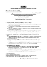 Update - logistical information Update - logistical information