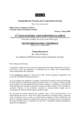 Concluding remarks by Goran Svilanovic, Co-ordinator of OSCE Economic and Environmental Activities, OCEEA Concluding remarks by Goran Svilanovic, Co-ordinator of OSCE Economic and Environmental Activities, OCEEA