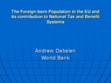 Presentation by Andrew Dabalen, Senior Economist, Poverty Reduction and Economic Management, Europe and Central Asia, World Bank Presentation by Andrew Dabalen, Senior Economist, Poverty Reduction and Economic Management, Europe and Central Asia, World Bank