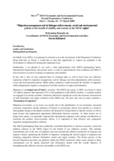 Welcoming speech by Goran Svilanovic, Co-ordinator of OSCE Economic and Environmental Activities Welcoming speech by Goran Svilanovic, Co-ordinator of OSCE Economic and Environmental Activities