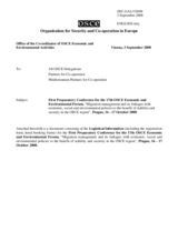 Logistical Information for the First Preparatory Conference for the Seventeenth OSCE Economic and Environmental Forum Logistical Information for the First Preparatory Conference for the Seventeenth OSCE Economic and Environmental Forum