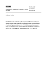 Contribution by Mr. Gregor Gregoric, Environmental Agency of Slovenia, Centre for drought management in South Eastern Europe Contribution by Mr. Gregor Gregoric, Environmental Agency of Slovenia, Centre for drought management in South Eastern Europe