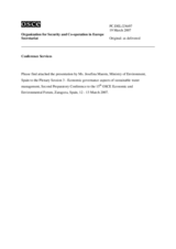 Presentation by Josefina Maestu, Ministry of Environment, Spain Presentation by Josefina Maestu, Ministry of Environment, Spain