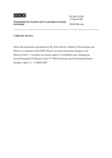 Presentation by Eszter Kovacs, Ministry of Environment and Water of Hungary in co-operation with UNECE Water Convention Secretariat Presentation by Eszter Kovacs, Ministry of Environment and Water of Hungary in co-operation with UNECE Water Convention Secretariat