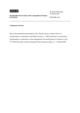 Presentation by Ms. Natalia Alexeeva, Peipsi Center for Transboundary Co-operation Presentation by Ms. Natalia Alexeeva, Peipsi Center for Transboundary Co-operation