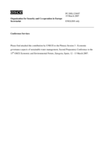Contribution by UNECE regarding payment for ecosystem services Contribution by UNECE regarding payment for ecosystem services