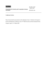 Presentation by Mr. Khamdam Umarov, Delegation of Uzbekistan