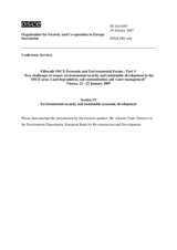 Presentation by Alistair Clark, Director of the Environment Department, European Bank for Reconstruction and Development