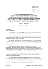 Opening statement by Oleg Mitvol, Deputy Director of the Federal Service for the Oversight of Natural Resources, Head of Russian Delegation