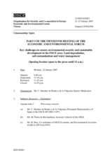 Journal of the 15th Meeting of the Economic and Environmental Forum, Part I