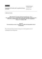 Presentation by the Delegation of Kyrgyzstan on land degradation and soil contamination issues in Kyrgyzstan