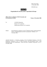Consolidated summary of the first preparatory conference for the 15th OSCE Economic and Environmental Forum Consolidated summary of the first preparatory conference for the 15th OSCE Economic and Environmental Forum