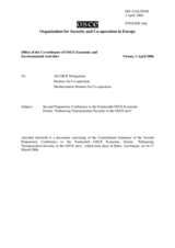 Consolidated summary of the second preparatory conference for the 14th OSCE Economic Forum Consolidated summary of the second preparatory conference for the 14th OSCE Economic Forum