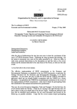 Closing remarks by Mr. Marcin Swiecicki, Co-ordinator of OSCE Economic and Environmental Activities