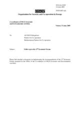 Document on implementing the recommendations of the 13th Economic Forum